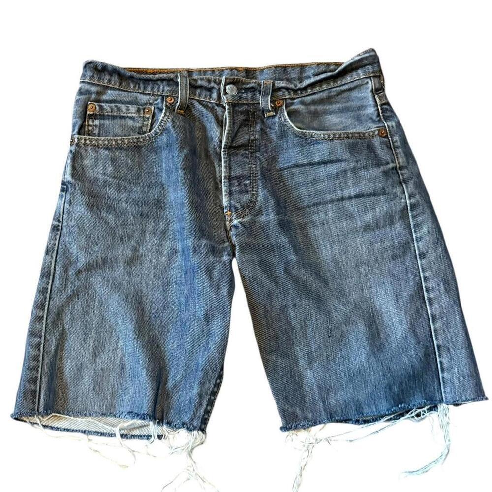 Levi's 502 shorts with frayed hem #denim